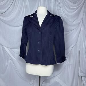 Vintage Navy Pinstripe Blazer Size 12